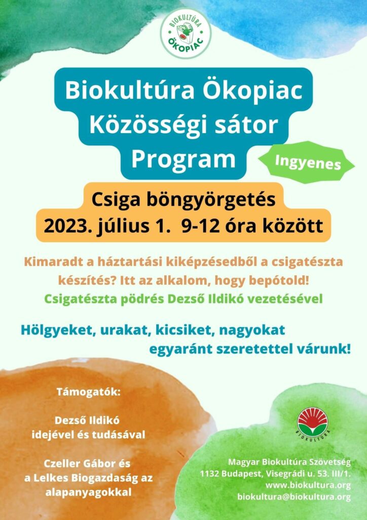 Biokultúra Ökopiac Közösségi sátor program