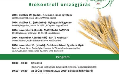 Biokontroll országjárás 2024. október 29. és november 13. között az ország több helyszínén