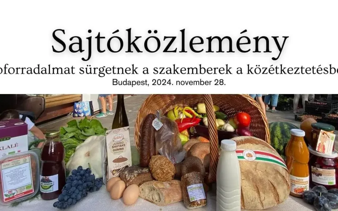 Sajtóközlemény – Bioforradalmat sürgetnek a szakemberek a közétkeztetésben