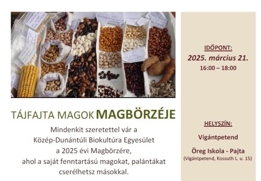 Tájfajta magok MAGBÖRZÉJE – 2025. március 21., Vigántpetend