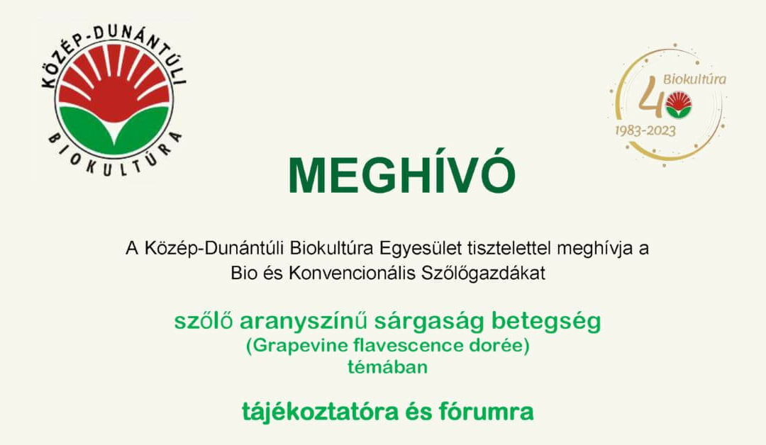 Szőlő aranyszínű sárgaság betegségével kapcsolatos tájékoztató és fórum – 2025. április 2. , Hegymagas
